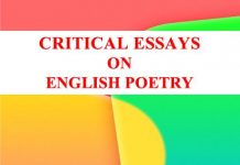 Critical Essays on English Poetry Critical Essays on English Poetry