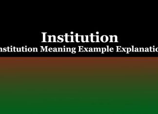 Institution | Institution Meaning Example Explanation Institution Institution Meaning Example Explanation