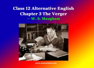 Class 12 Alternative English Chapter 3 The Verger Solutions Class 12 Alternative English Chapter 3 The Verger