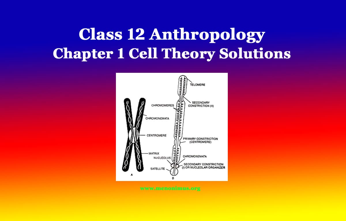 Class 12 Anthropology Chapter 1 Cell Theory Solutions 1 Class 12 Anthropology Chapter 1 Cell Theory Solutions