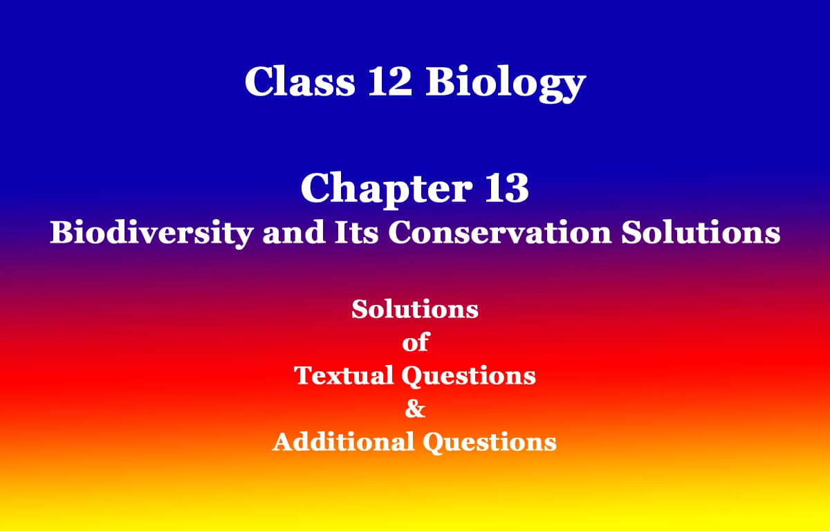Class 12 Biology Chapter 13 Biodiversity and Its Conservation Solutions 1 Class 12 Biology Chapter 13 Biodiversity and Its Conservation Solutions